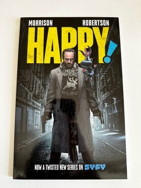 HAPPY! Graphic Novel Cover - Black, Yellow, Blue
